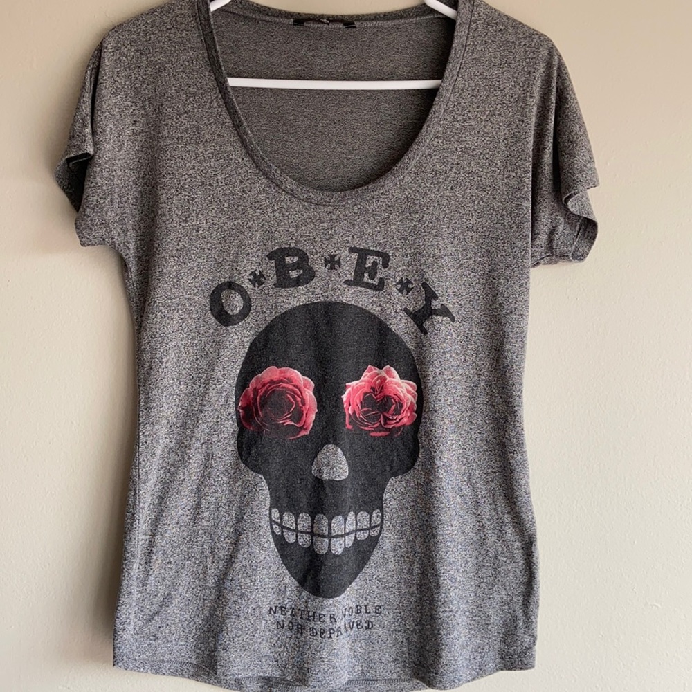 Obey Floral Skull shirt